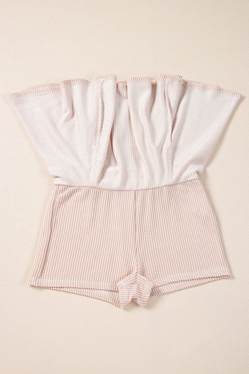 Corded Lantern Sleeve Top Ruffled Mini Skirt Two Piece Dress